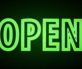 Neon open sign vector material 15