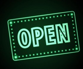 Neon open sign vector material 18