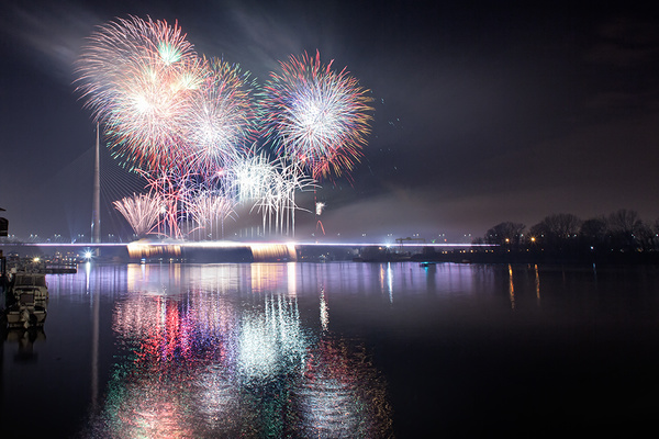 New Year fireworks around the world Stock Photo 02
