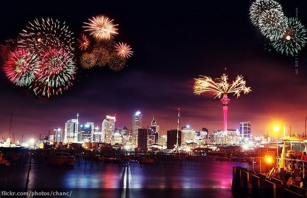 New Year fireworks around the world Stock Photo 14