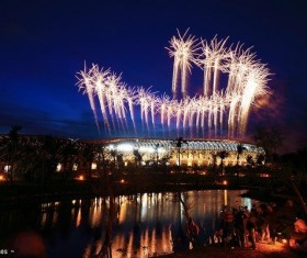 New Year fireworks around the world Stock Photo 19