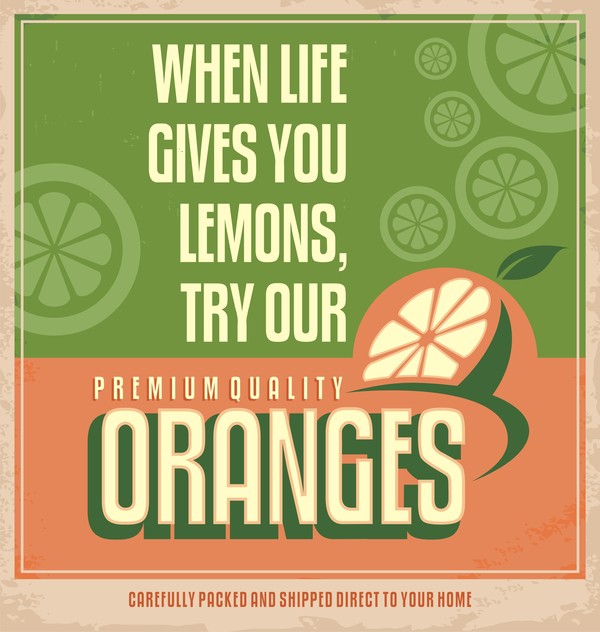 Orange poster vintage vector design
