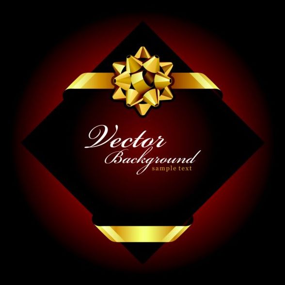 Ornate gift card with dark red background vector