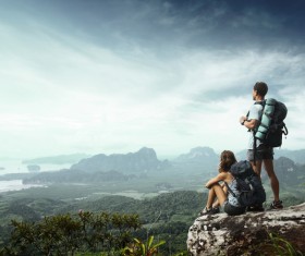 Overlooking the distant mountain enthusiasts HD picture