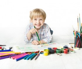 Painting the children Stock Photo