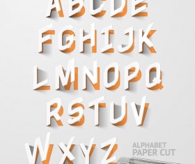 Paper cut alphabet vector material