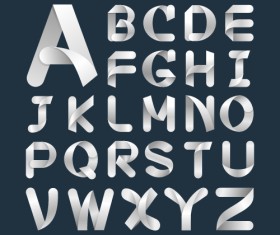 Paper ribbon alphabet vector material