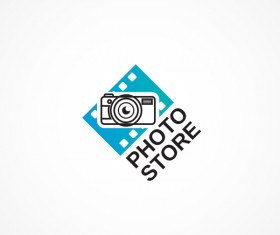 Photo store logo design vectors