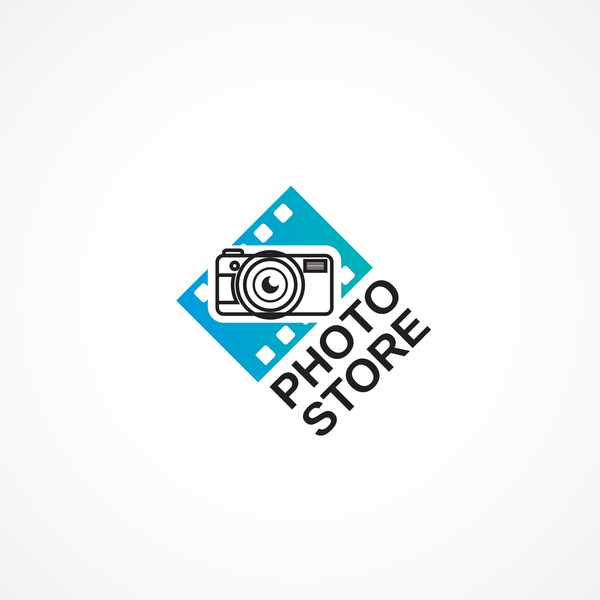 Photo store logo design vectors