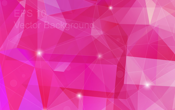 Pink geometric polygon background vector material