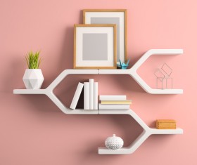 Pink wall with decorative frame Stock Photo