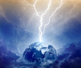 Planet Lightning Stock Photo