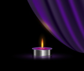 Purple curtain with candles vecor background