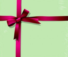 Red bow gift card vector