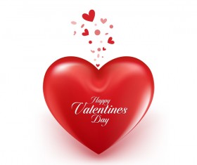 Red heart valentine cards with white background vector 02