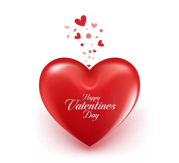 Red heart valentine cards with white background vector 02
