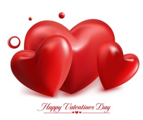 Red heart valentine cards with white background vector 04