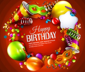 Red styles happy birthday background vector