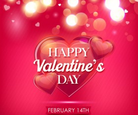 Red styles valentine day greeting card vector 01