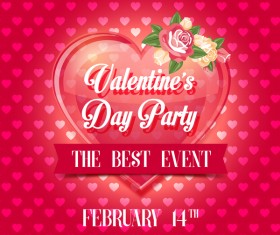 Red styles valentine day greeting card vector 04