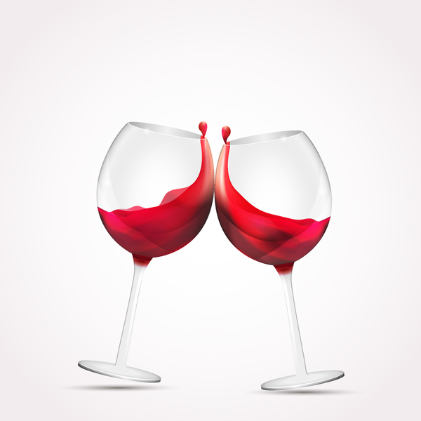Red wine with wineglasses vectors