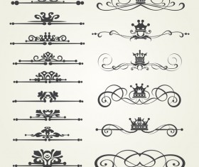 Retro border ornaments design set vector 02