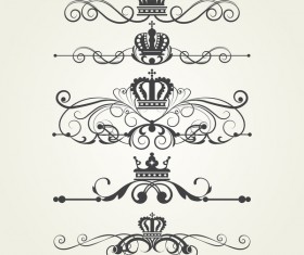 Retro border ornaments design set vector 03