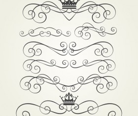 Retro border ornaments design set vector 04