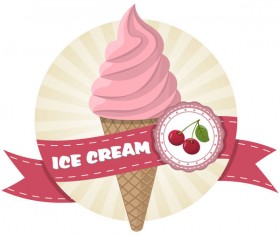 Retro ice cream labels vector