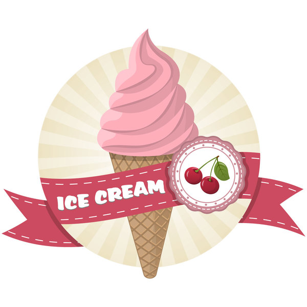Retro ice cream labels vector