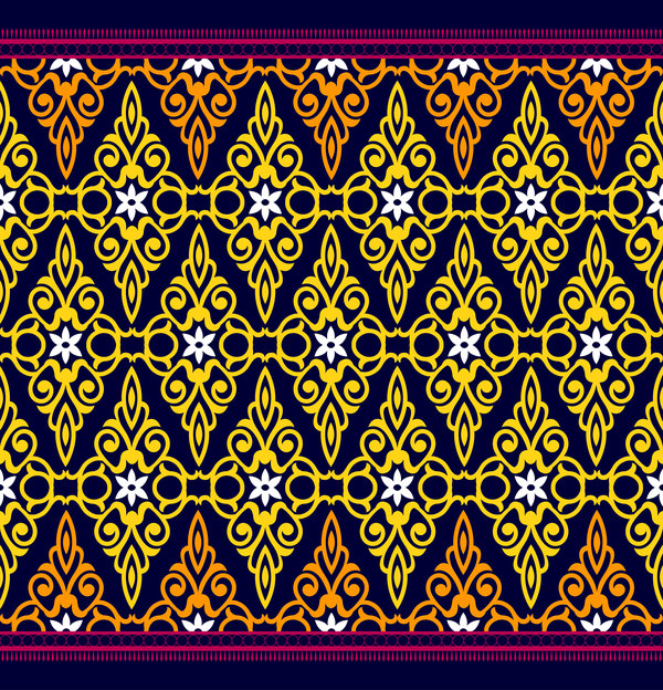 Retro ornate seamless pattern vectors 10