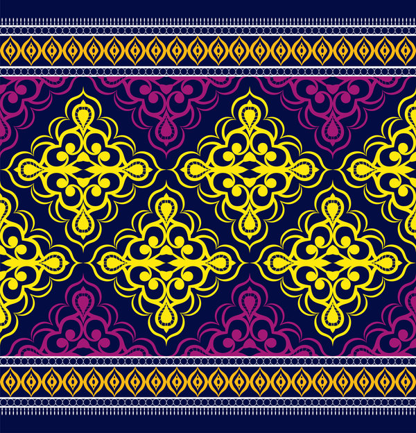 Retro ornate seamless pattern vectors 13