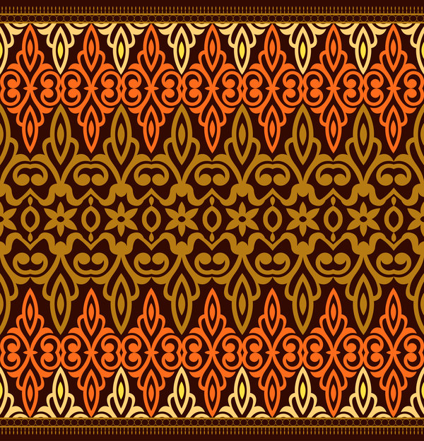 Retro ornate seamless pattern vectors 14