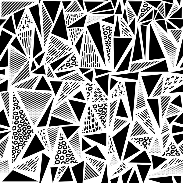 Retro seamless pattern white with black vector 01