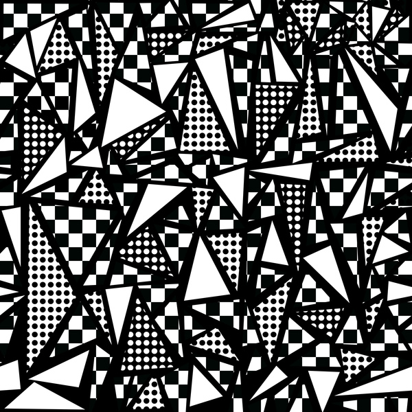 Retro seamless pattern white with black vector 02