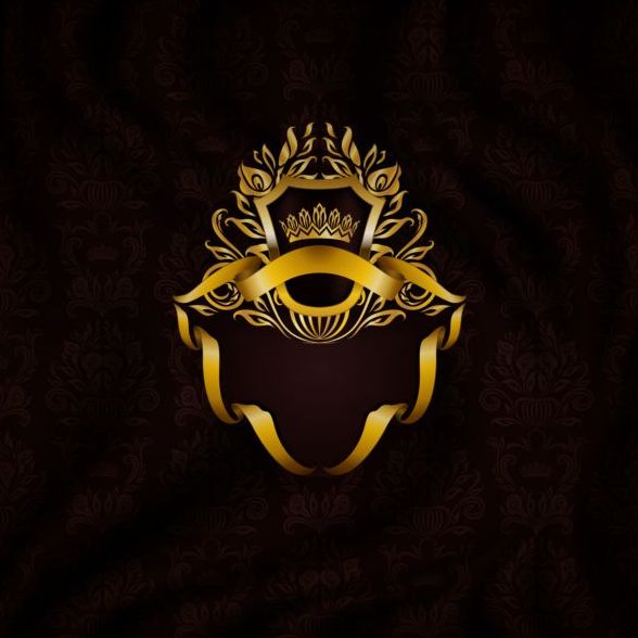 Royal label with dark background vector