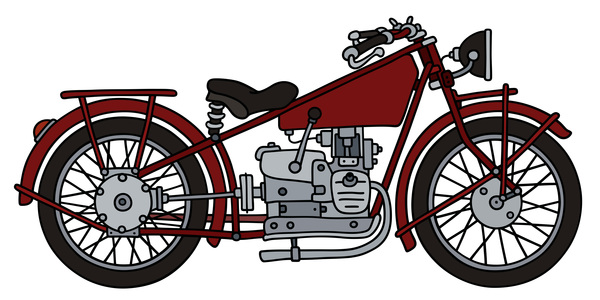 Rtero motorcycle drawing vectors material 01