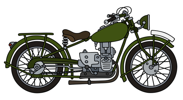 Rtero motorcycle drawing vectors material 02