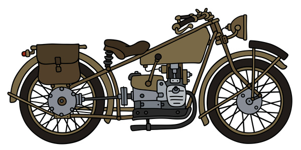 Rtero motorcycle drawing vectors material 03
