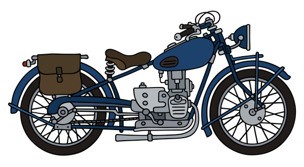 Rtero motorcycle drawing vectors material 04