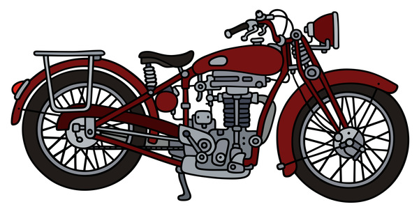 Rtero motorcycle drawing vectors material 05