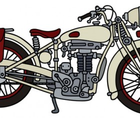Rtero motorcycle drawing vectors material 06
