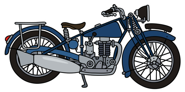 Rtero motorcycle drawing vectors material 07