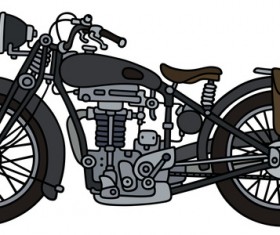 Rtero motorcycle drawing vectors material 08