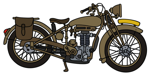 Rtero motorcycle drawing vectors material 09