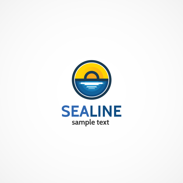 Sea line logo design vectors