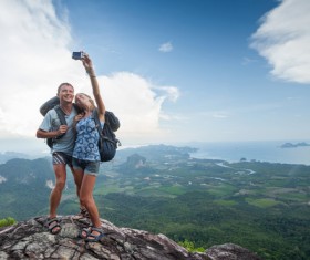 Self-timer on the top of the couple HD picture