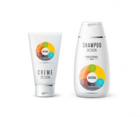 Shampoo and cosmetic brand design vector 10