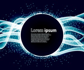 Shiny cricles with lights tapes and blue background vector 03