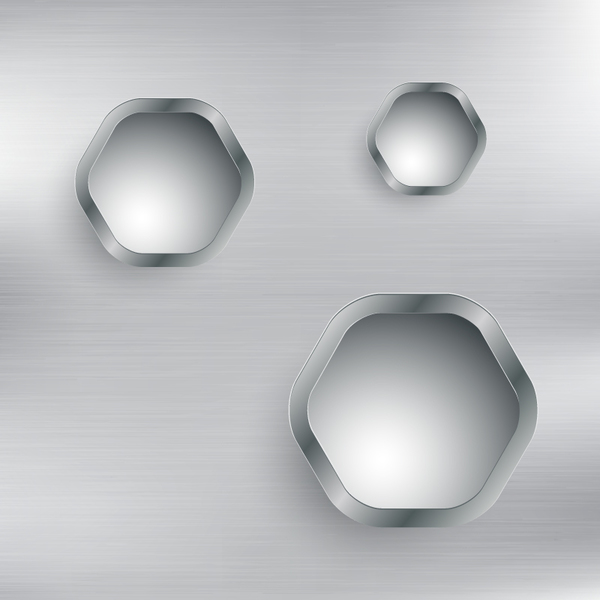 Silver metal background with hole vector